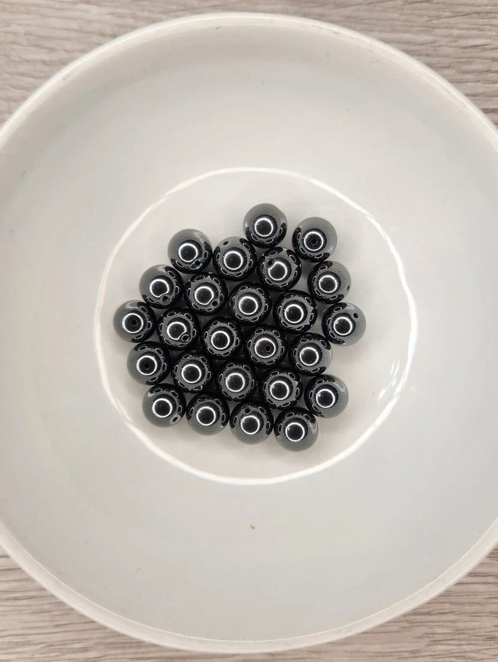 Hematite 8mm Round Beads Smooth Black 25 Count